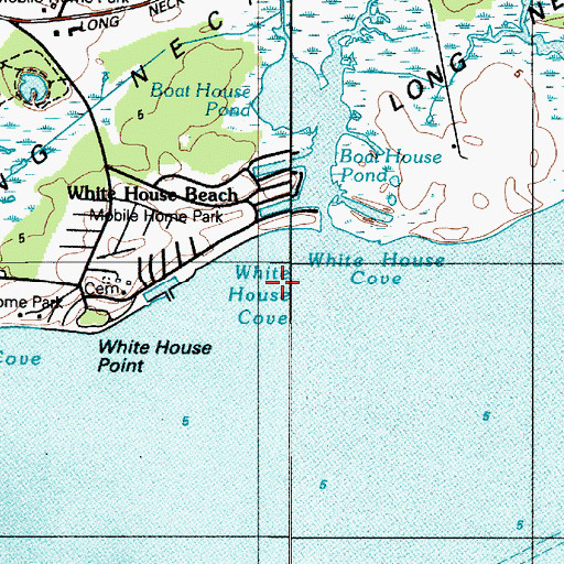 Topographic Map of White House Cove, DE