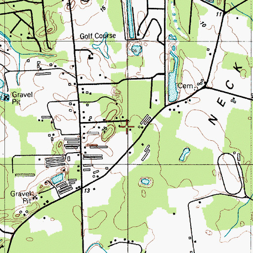 Topographic Map of White Neck, DE