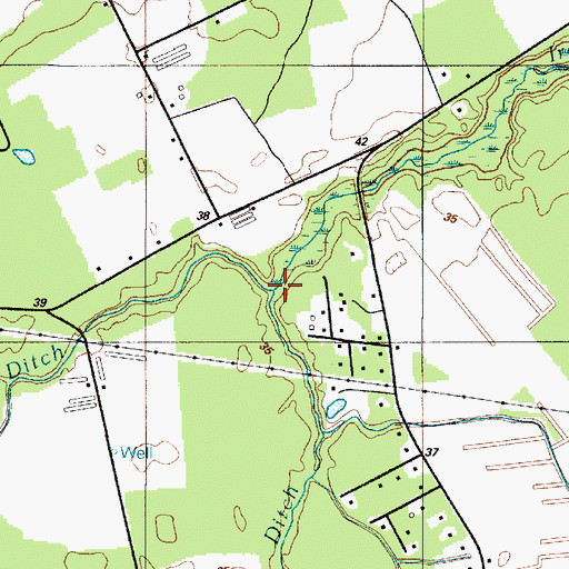 Topographic Map of Wiley Branch Ditch, DE