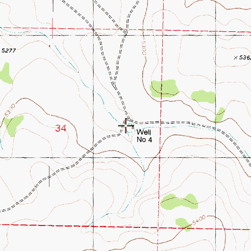 Topographic Map of Well Number Four, AZ
