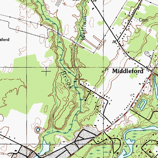 Topographic Map of William H Newton Ditch, DE