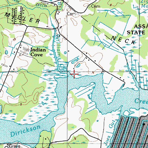 Topographic Map of Williams Creek, DE