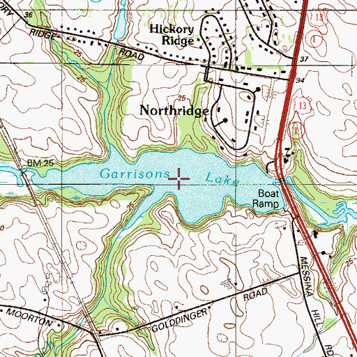 Topographic Map of Willis Branch, DE