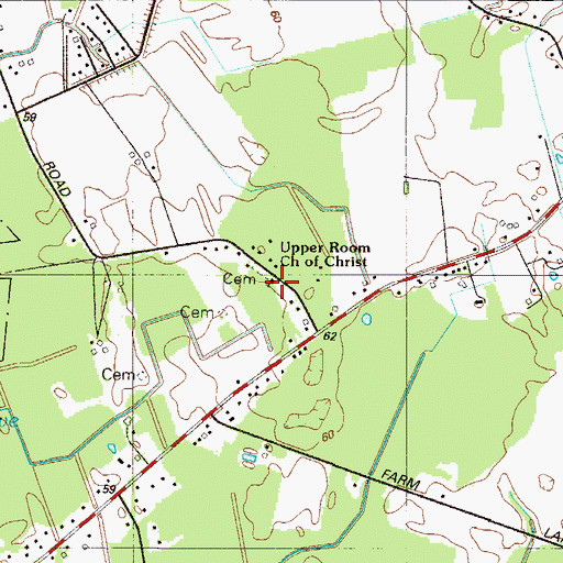 Topographic Map of Willow Grove Church of God, DE