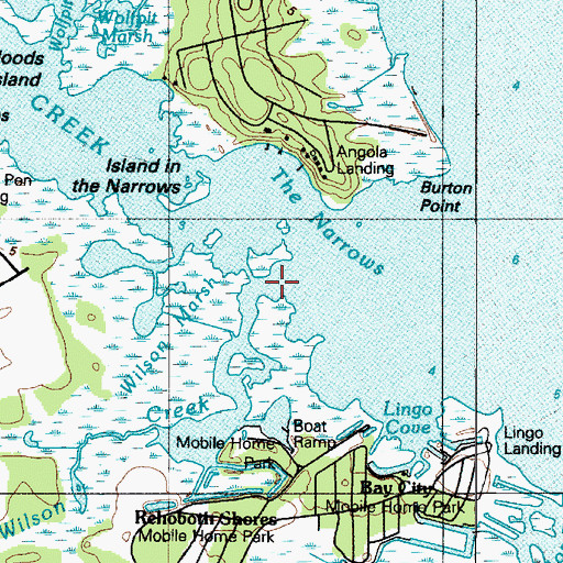 Topographic Map of Wilson Creek, DE