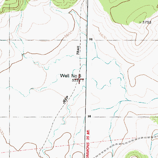 Topographic Map of Well Number Six, AZ