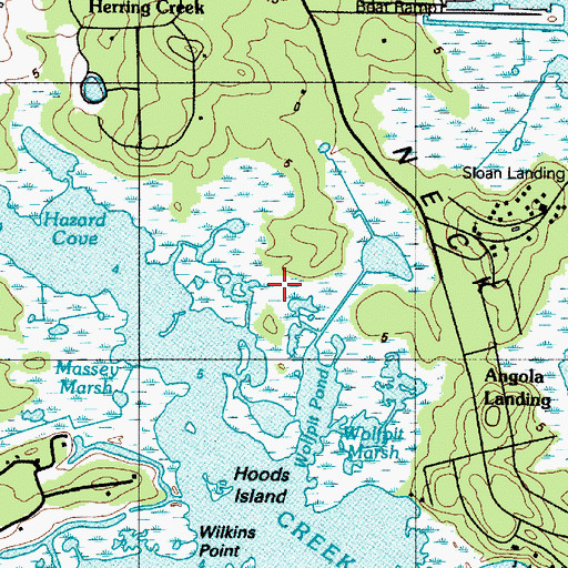 Topographic Map of Wolfpit Marsh, DE