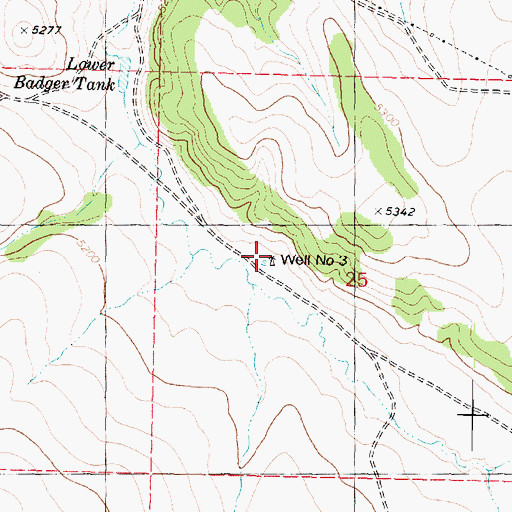 Topographic Map of Well Number Three, AZ