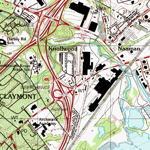 Topographic Map of Worthland, DE