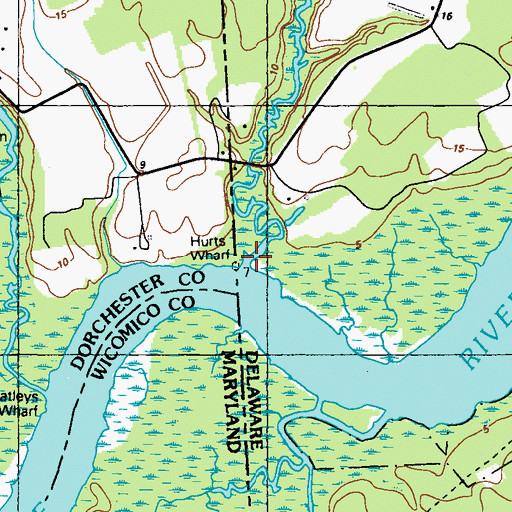 Topographic Map of Wright Creek, DE