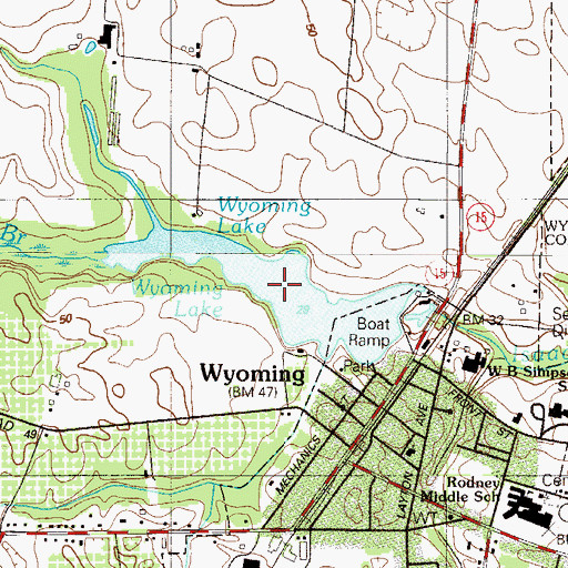 Topographic Map of Wyoming Lake, DE