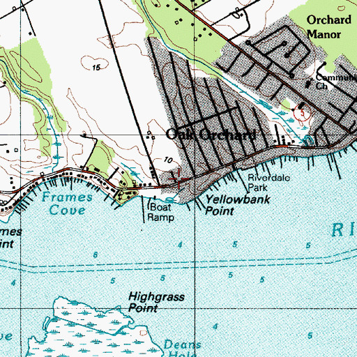 Topographic Map of Yellowbank Point, DE