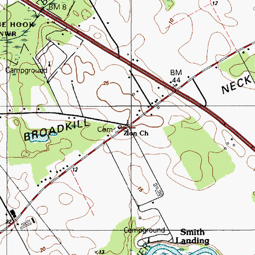 Topographic Map of Zion Church, DE