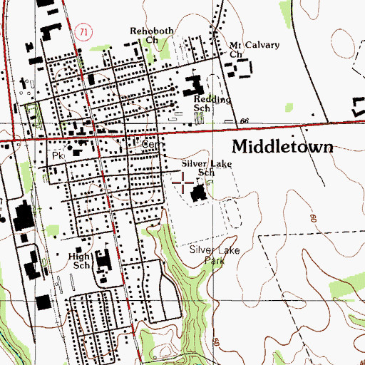 Topographic Map of Silver Lake Elementary School, DE