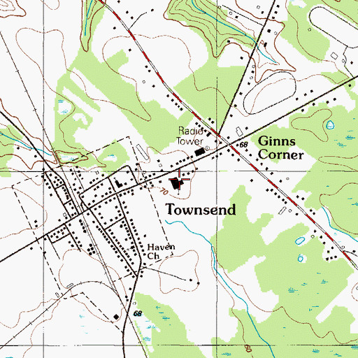 Topographic Map of Townsend Elementary School, DE