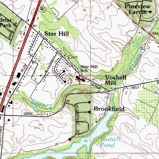 Topographic Map of Star Hill Elementary School, DE
