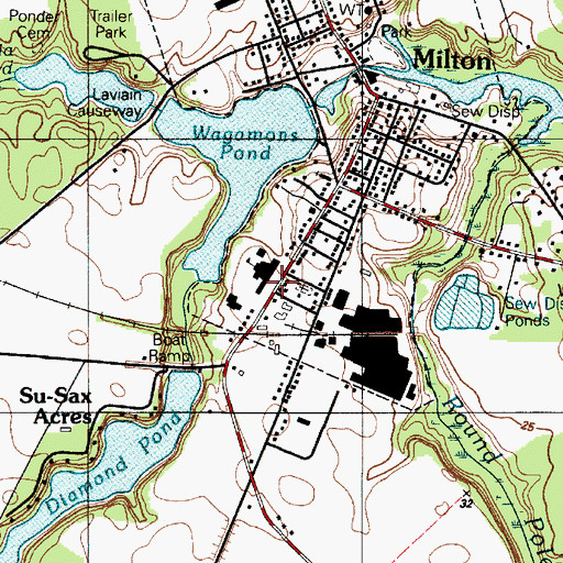 Topographic Map of Milton Junior High School, DE