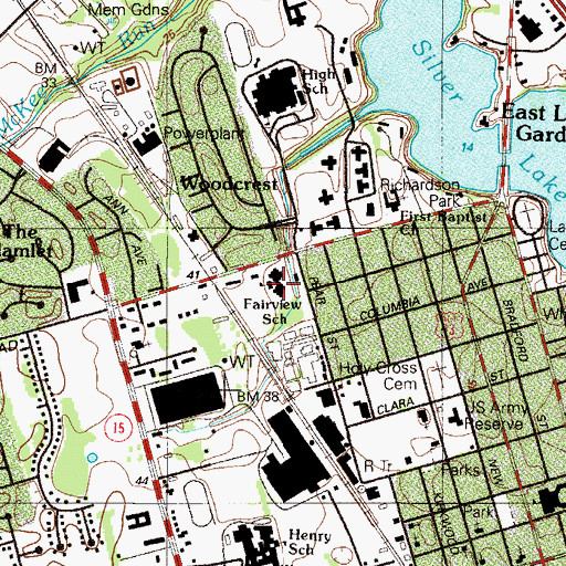 Topographic Map of Fairview Elementary School, DE