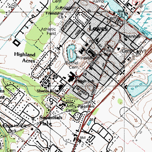 Topographic Map of Lewes Junior High School, DE