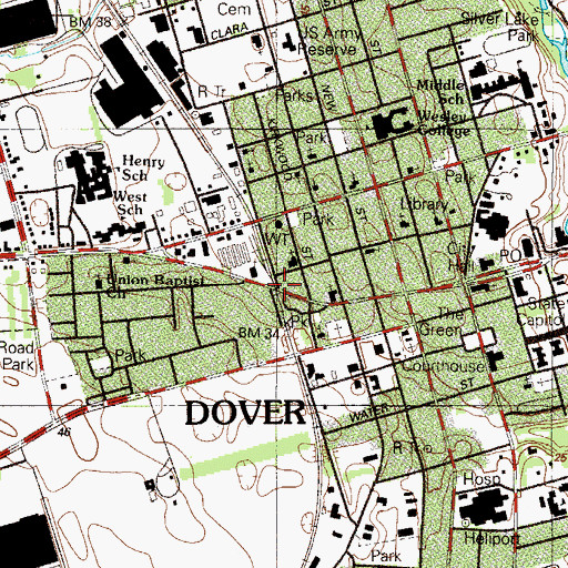 Topographic Map of West Elementary School, DE