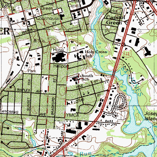 Topographic Map of South Elementary School, DE