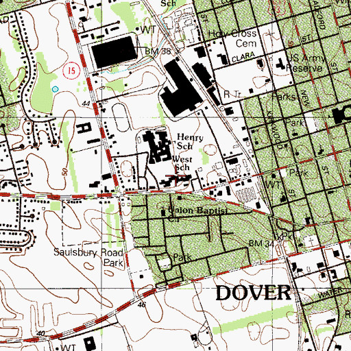 Topographic Map of Kent County Orthopedic School, DE