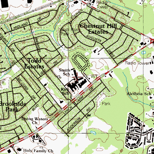 Topographic Map of Jennie E Smith Elementary School, DE