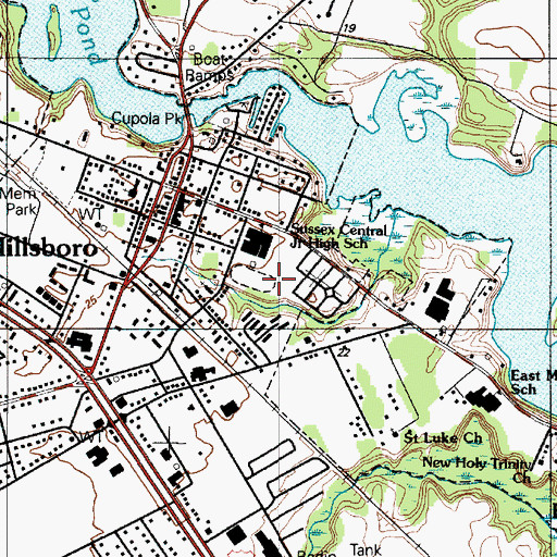 Topographic Map of Sussex Central Junior High School, DE