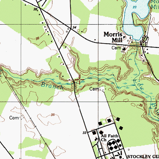 Topographic Map of Sussex Central Senior High School, DE