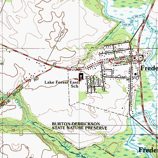 Topographic Map of Lake Forest East Elementary School, DE