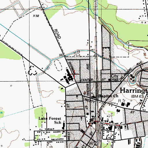 Topographic Map of W T Chipman Middle School, DE