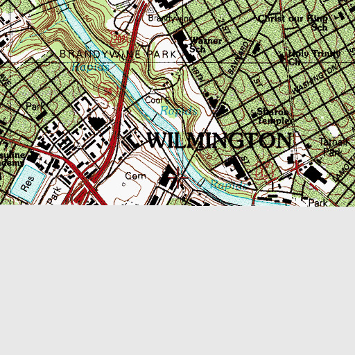 Topographic Map of Howard Career Center, DE