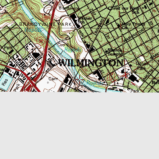 Topographic Map of Evan G Shortlidge Elementary School, DE