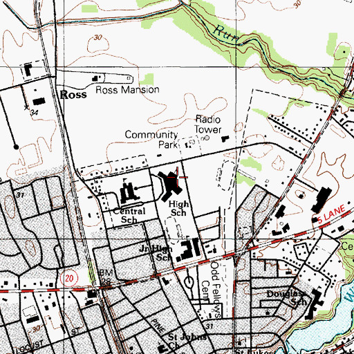 Topographic Map of Seaford Senior High School, DE