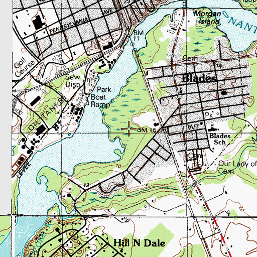 Topographic Map of Seaford Kindergarten, DE