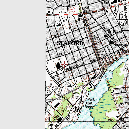Topographic Map of West Seaford Elementary School, DE