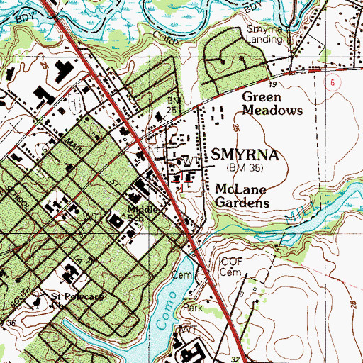 Topographic Map of East Elementary Early Childhood Center, DE