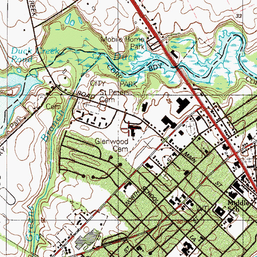 Topographic Map of Smyrna North Elementary School, DE