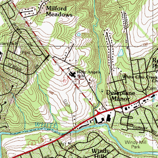 Topographic Map of Holy Angels School, DE