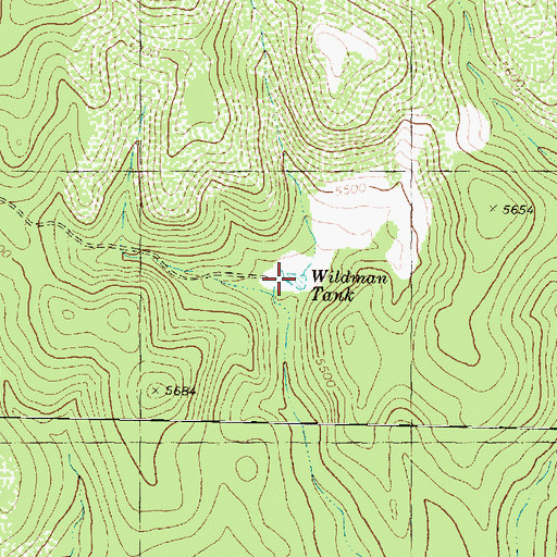 Topographic Map of Wildman Tank, AZ