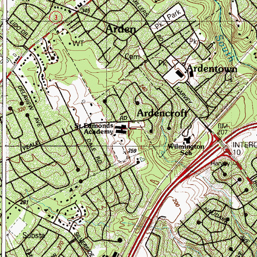 Topographic Map of Saint Edmonds Academy, DE