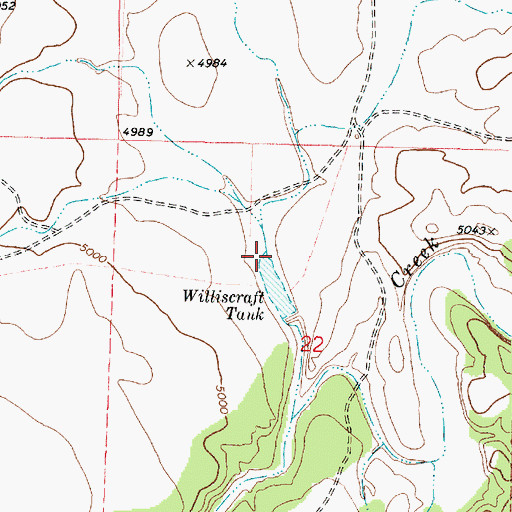 Topographic Map of Williscraft Dam, AZ