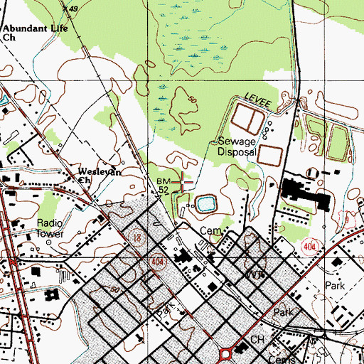 Topographic Map of Georgetown Christian School, DE