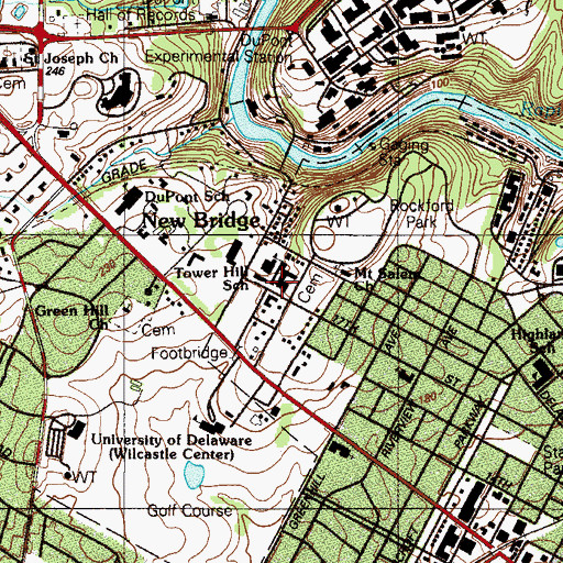 Topographic Map of Delaware Learning Center, DE