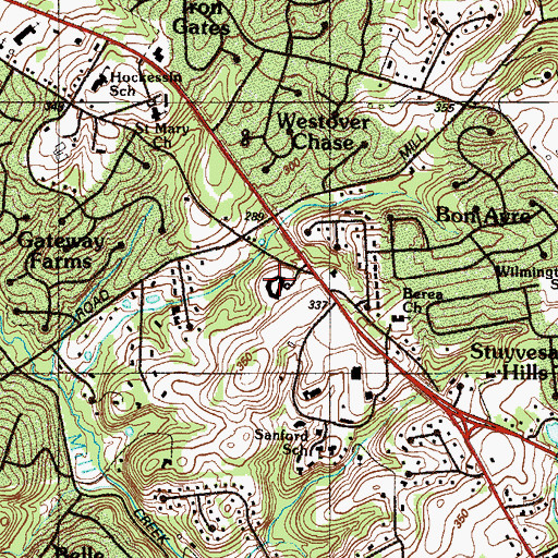 Topographic Map of Hockessin Montessori School, DE