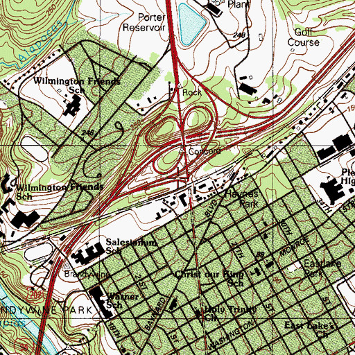 Topographic Map of R.O.M.P. Discovery Center, DE