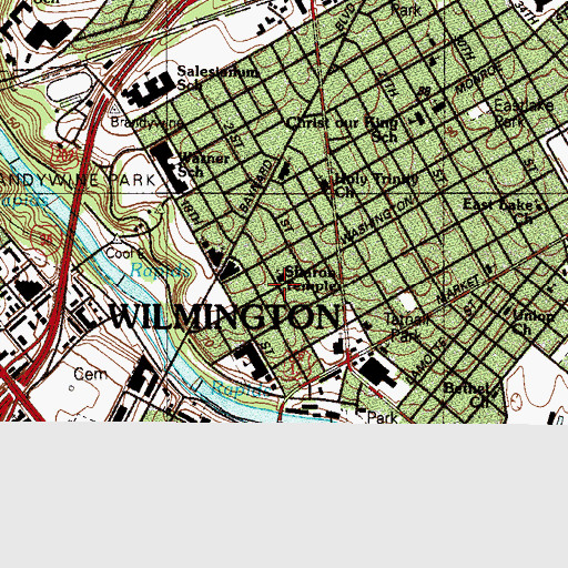 Topographic Map of Sharon Temple Junior Academy, DE
