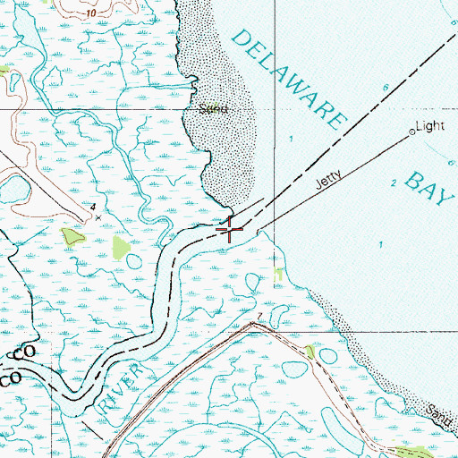 Topographic Map of Thorofare (historical), DE