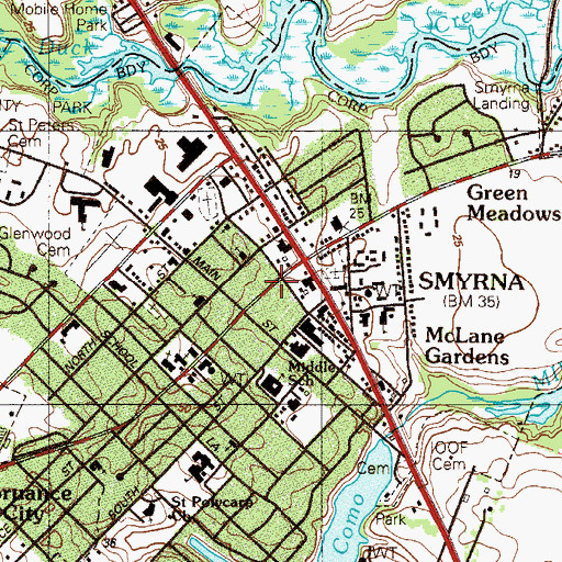 Topographic Map of Bethel African Methodist Episcopal Church, DE