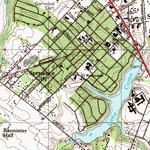 Topographic Map of Saint Polycarp Catholic Church, DE